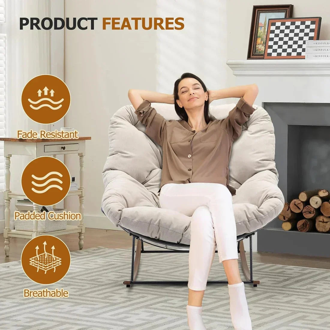 Ergonomic Rocking Recliner Chair – Cloud-Like Cushioning & Zero-Gravity Lounging